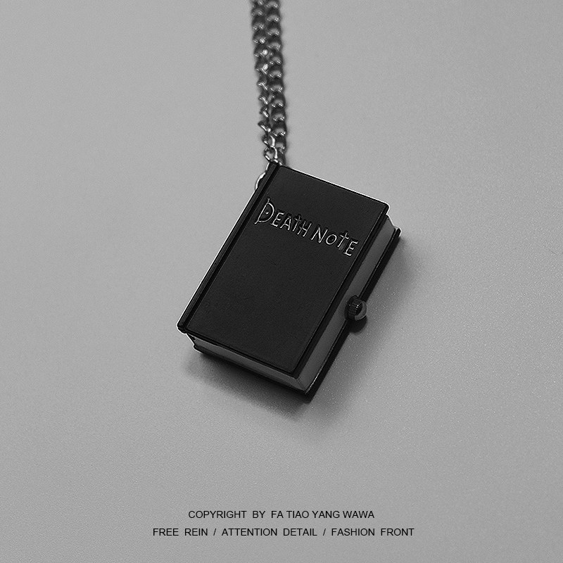 The barrel is bored to open and look at what time to see the time Death notes Watch necklace