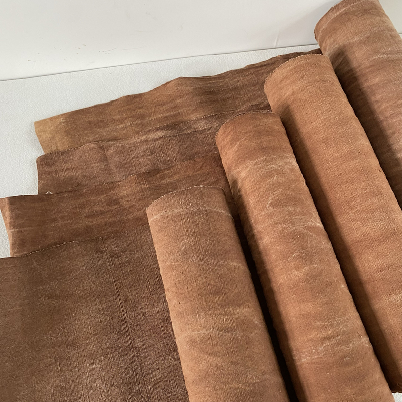 Persimmon-Dyed Hand-Woven Fabric, Plant Dyeing, Sun Dyeing, Grass and Wood Dyeing, Plant Dyeing, Persimmon Lacquer-Dyed Traditional Cloth