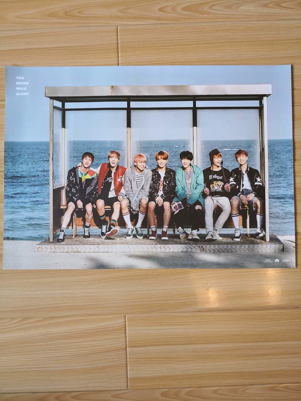 Официальный постер с подписями BTS, подлинный постер с подписью BTS, официальный подлинный постер с подписью