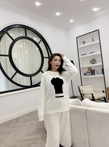 Japan's big-name ice cream cooperation long sleeve pants girls padded pajamas soft chef pattern white suit