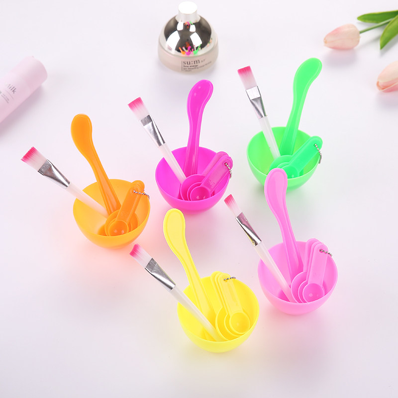 Self - made mask toolkit with mask bowl diy mask tool four pieces Mask bar mask mask brush bowl B