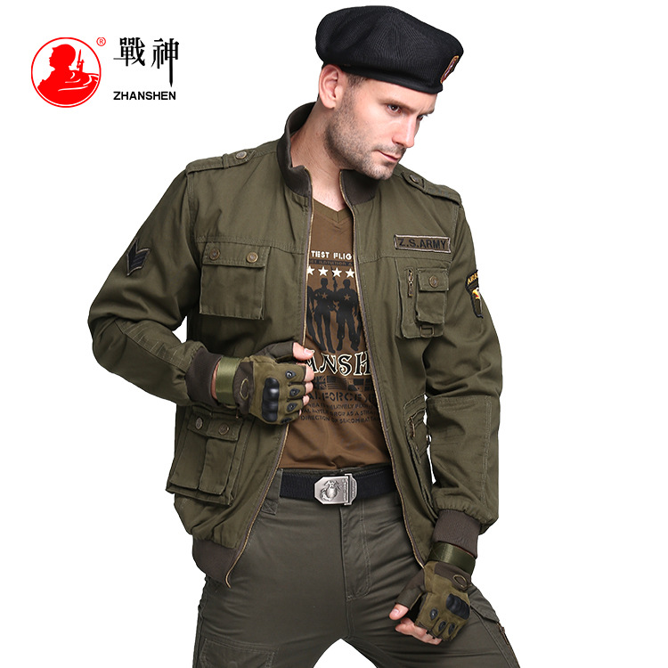 Spring and autumn jacket men's casual tooling jacket sailor dance multi-pocket military uniform men's multi-pocket anti-scratch field training uniform