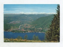 1980 Italy actual postcard maurizio mountain and lake scenery relief stamp