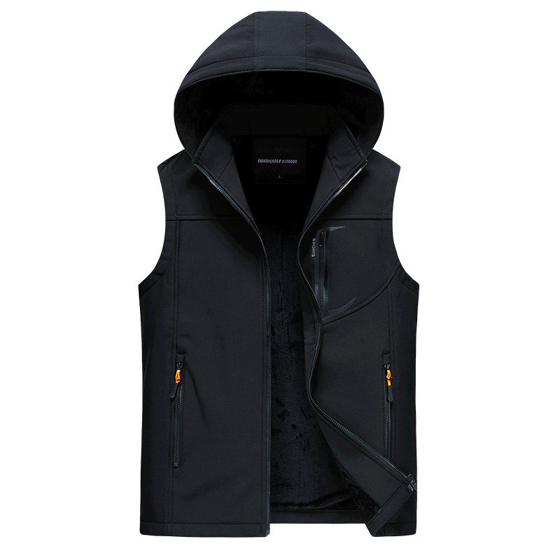 Autumn Winter Outdoor flush frontal waistcoat Male Garnished warm vest Sport jacket windproof and waterproof submachine clothing Fishing Waistcoat