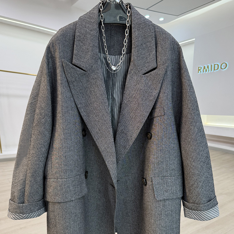 European High-End Brand, Stunningly Beautiful Women's Blazer, 2026 New Style, Relaxed Silhouette, Merino Wool Suit Jacket