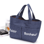 hop com cam dien Túi vải denim đơn giản Túi vải túi ăn trưa Túi đựng đồ ăn trưa với túi tote gạo B4443 - Hộp cơm điện sưởi ấm hộp cơm văn phòng giữ nhiệt