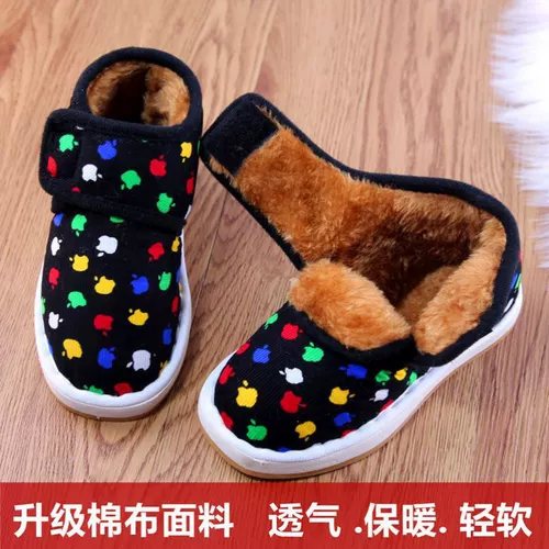 Водонепроницаемые зимние детские тапочки, красная старомодная черная сумка для обуви для раннего возраста