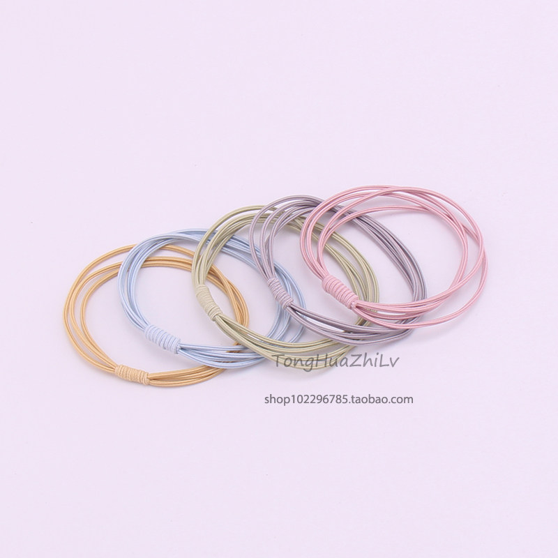 Children's students' small fresh rubber band simple hair tie high elasticity does not hurt the hair four-strand rope wrapping - Taobao