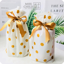 10 ins wind Simple Gold Polka Dot Drawstring Bag Bundle Pocket Gift Packing bag Gift Baking Candy bag