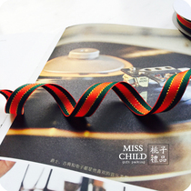 22 meters a roll of Christmas gift packaging ribbon Christmas red and green two-color gold thread packaging ribbon 1cm wide