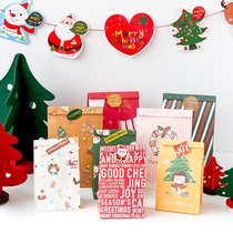 6 Christmas Creative gift bags Christmas gift wrapping Paper bags Childrens candy cookies flat mouth packaging bags