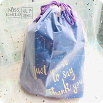 Gift ideas Blue starry sky constellation drawstring bag Star drawstring bag Doll doll gift plastic packaging bag