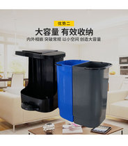 Large plastic foot double barrel classification foot trash can recyclable company school outdoor 2-pack