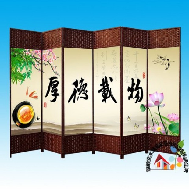 Mây vải màn hình phân vùng thời trang rơm gỗ phòng khách cửa sổ màn hình gấp khách sạn màn hình văn phòng hiên - Màn hình / Cửa sổ vách ngăn phòng bếp bằng gỗ
