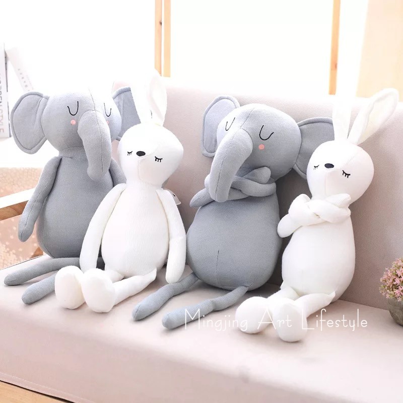 ins Nordic elephant long legged rabbit plush doll toy children's room decoration pillow