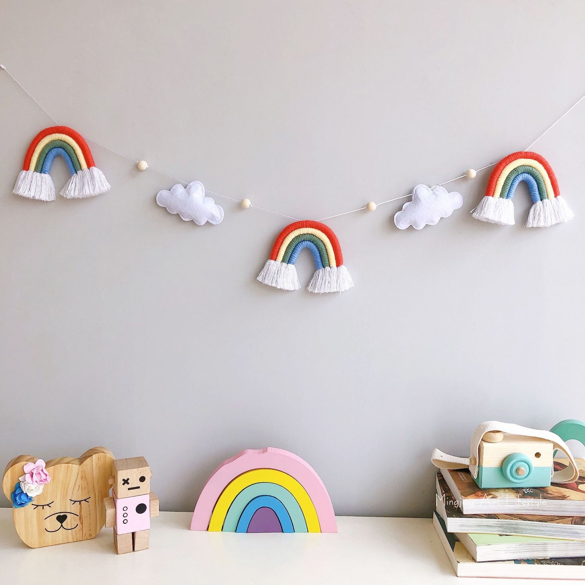 Ins Rainbow Cloud Pendant Pendant Wall Decoration Small Hanging Accessories Home Children's Room Kindergarten Wall Decoration Wall-hanging-Taobao