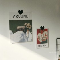 Nordic literary black love stickers peach heart envelope sealing stickers love shape glass bottle decorative stickers