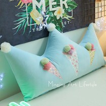 ins Nordic net red princess crown leaning on pillows headbed rest children room decorated plush cushions for pillows