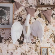 ins fabric Swan pendant childrens room wall decoration hanging baby sleeping comfort companion doll ornaments