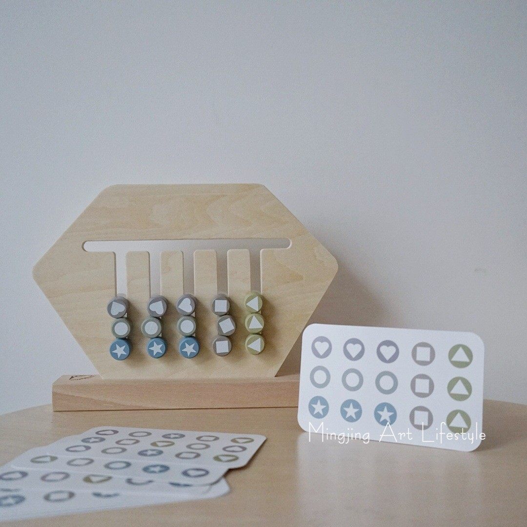 Export Nordic Baby Early teaching Enlightenment wood colored beads Toy children logical thinking Puzzle Toy Birthday Gift-Taobao