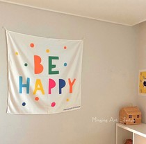 Ins bedroom decorations home childrens room wall decoration hanging cloth sofa background colored letter decoration hanging cloth