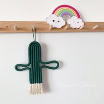 ins Wind green cactus hand woven hanging wall decoration creative decoration home bedroom wall decoration