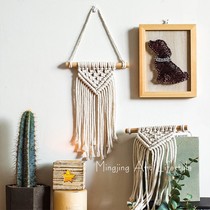 Bohemia creative hand-woven triangle tassel Small Tapestry home childrens room decoration props wall hanging