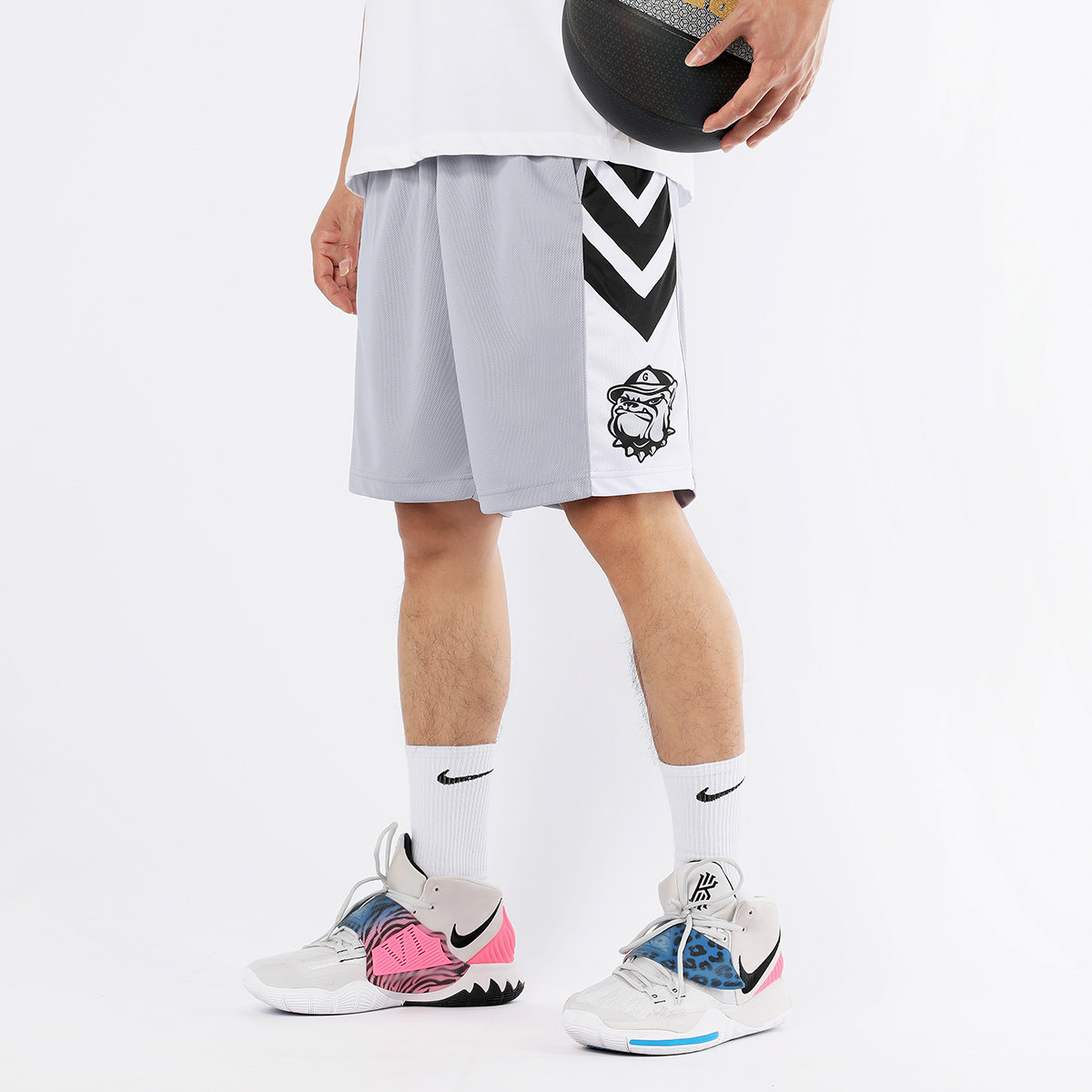 NCAA George City Bulldog Basketball Pants Men And Women Students Loose Sports Pants 50% Pants Training Fitness Shorts Tide