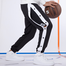  Drawstring basketball breasted pants Owen pants mens training pants button pants full open buckle sports spring and autumn tide loose spring