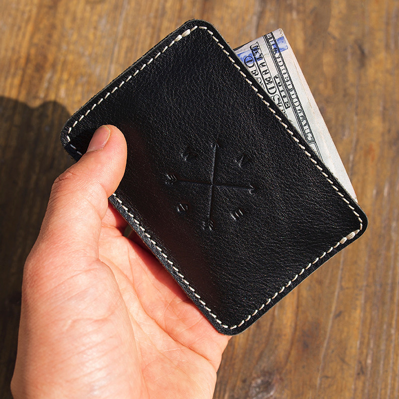 Original new cow skin manual retro-thin card package fashion mini-driver license card pack change wallet