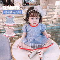 Korean girl baby dress Summer dress Baby summer foreign style girl skirt Little girl princess skirt