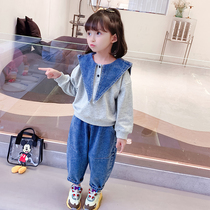 South Korea 2021 new girls tennis red bull jersey suit womens baby fried street spring autumn clothing two sets of childrens clothing