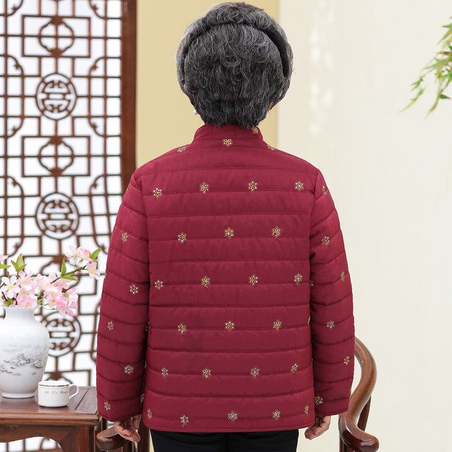 Grandma wears winter clothes, small cotton-padded clothes, light and warm, elderly women's down cotton-padded jackets, old ladies' cotton-padded clothes, mothers wear