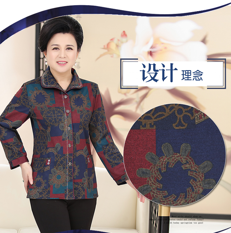 Mùa xuân và mùa thu trung niên và áo sơ mi nữ mới áo bà mẹ chất liệu cotton mỏng đầm cho người trung niên u40