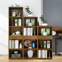 Bookshelf Shelf shelf floor steel wood bedroom storage rack against the wall shelf shelf cabinet living room multi-layer bookcase