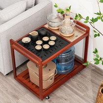 Solid Wood tea table mobile small tea table living room sofa side several home balcony short tea car tea set tea tray tea table