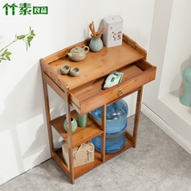 Mobile coffee table solid wood Chinese style kung fu tea shelf tea shelf living room side a few small tea table boiling water table home