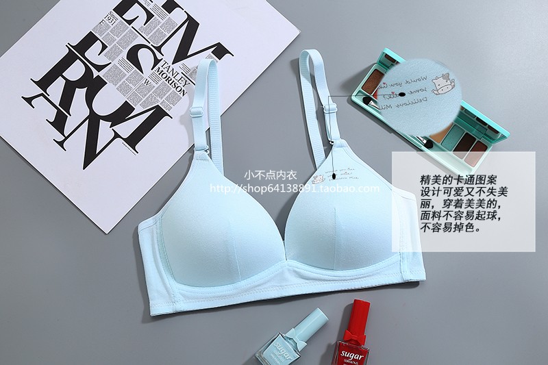 Mùa hè đồ lót mỏng phụ nữ không có vòng thép Học sinh cotton nhỏ ngực phẳng Một chiếc áo ngực của học sinh trung học cơ sở áo ngực dán