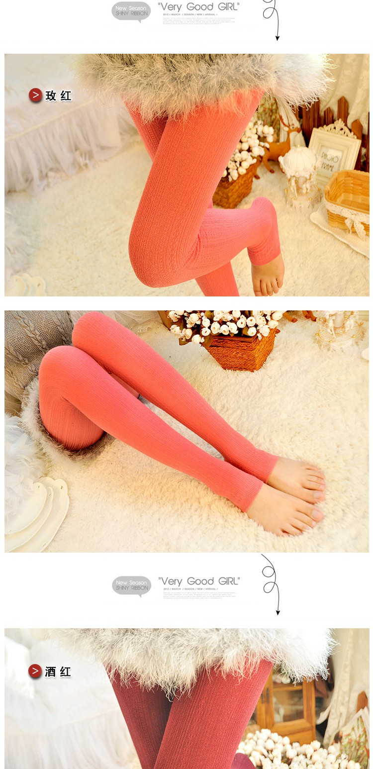 Mùa thu và mùa đông xà cạp cotton quần mỏng màu kẹo vớ của phụ nữ bước trên chân len bên ngoài mặc đan sọc xoắn kích thước lớn quần vải ống suông nữ