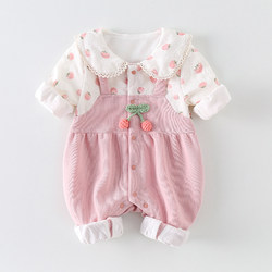 Newborn Baby Autumn Clothing, Baby Girl Infant Clothes, Jumpsuit, Outerwear, Stylish Early Autumn Pure Cotton Suit