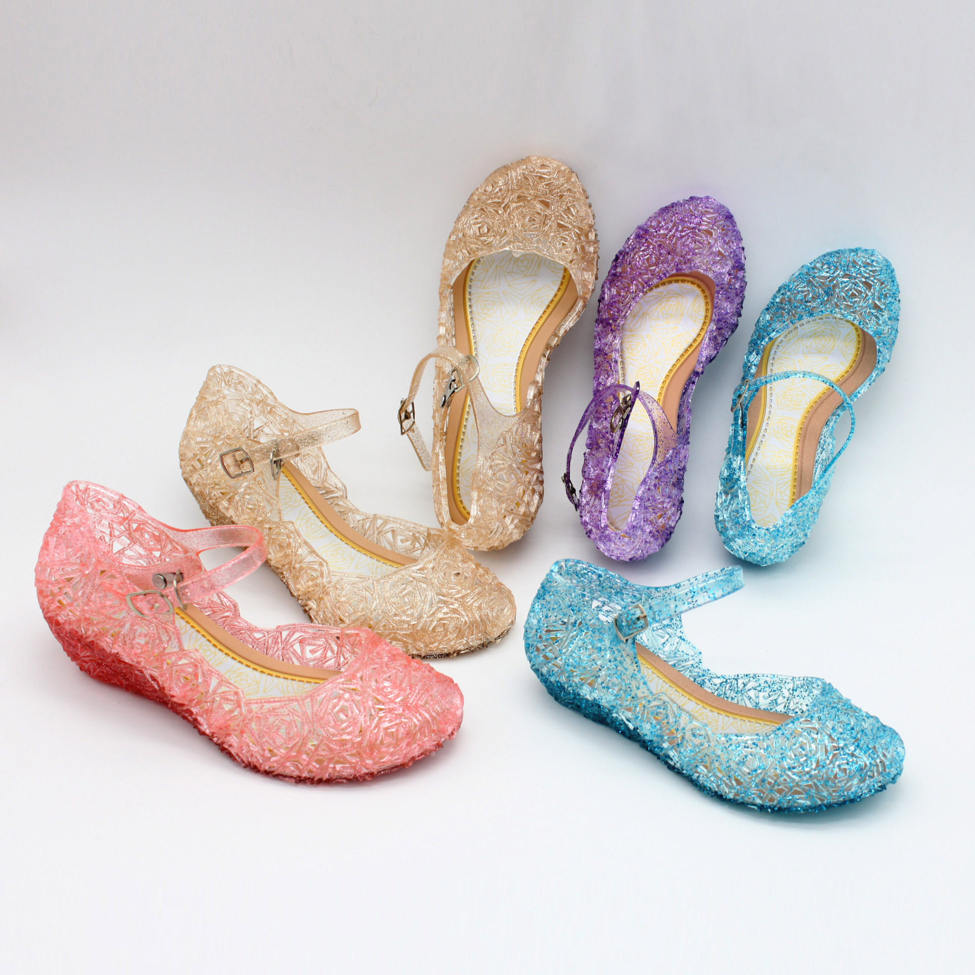 Frozen sandals Aisha Cinderella crystal shoes girls princess shoes children's foreign trade children's shoes summer
