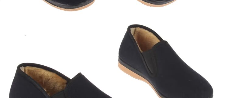 Giày cotton Bắc Kinh cũ, vải len, giày đế thấp, giày nam, giày cotton dày, đế gân bò mua giày thể thao