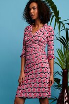 Inglén Van Der Dress Inn Summer Chic Pink BAO WEN Inclined Shoulder Printed Commute Elegance and Lean Office