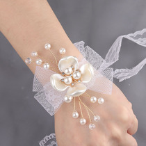 Bride and bridesmaids wrist flower knot wedding sisters hand flower Korean style super fairy simple butterfly forest sister group hand flower