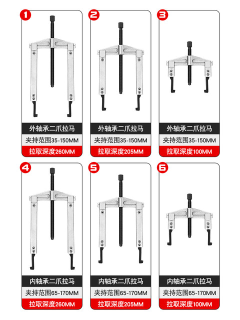 Two-Jaw Puller, Three-Jaw Puller, Extended Crossbar, Internal and External Bearing Puller, Bearing Removal and Separation Tool