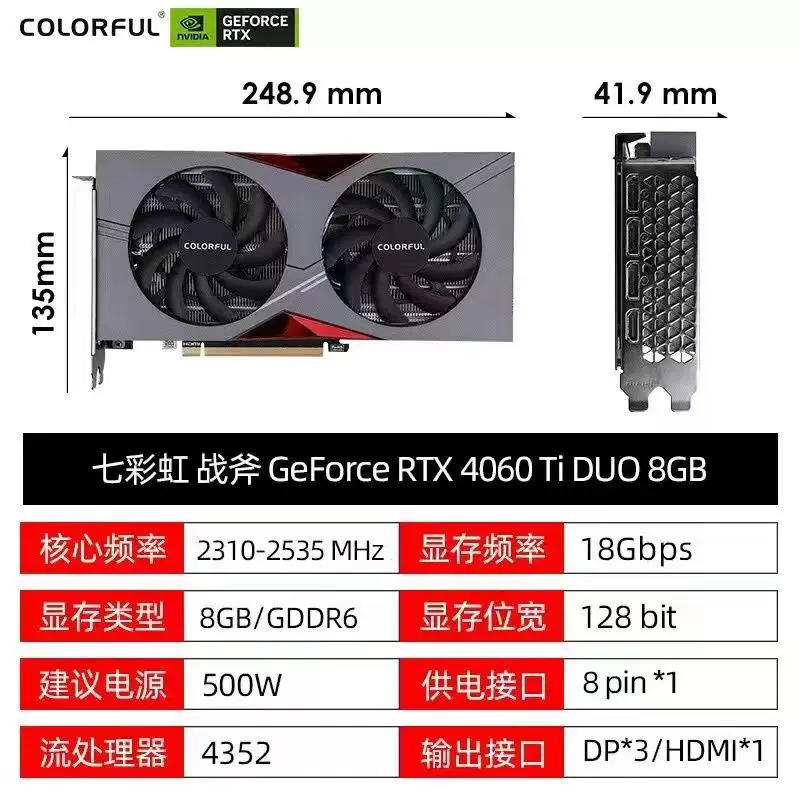 Видеокарта Colorful RTX 3060 Ti Ultra W OC G6X — 8/12 ГБ, трёхвентиляторный разгонный дизайн для 2K-игр