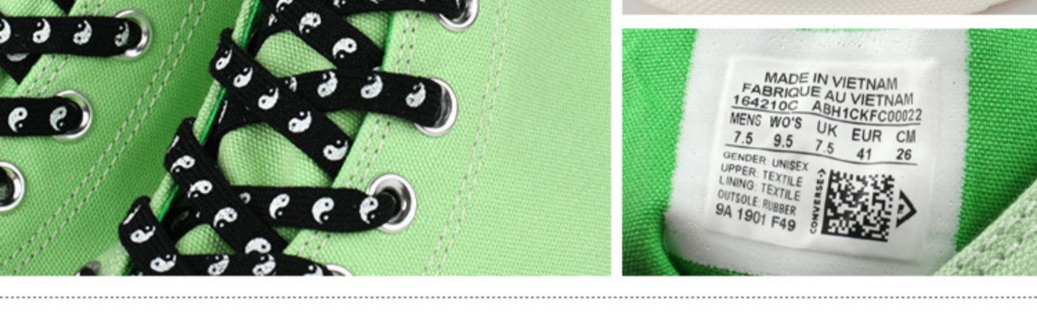 CONVERSE CHucks 1970s Converse Green Purple Yin và Yang Taiji Canvas Canvas 164210C 164211C - Plimsolls jordan dior cổ thấp
