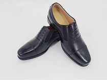 Three-joint leather shoes without lace-up three-section head layer cowhide leather comfortable casual shoes Business black low-top