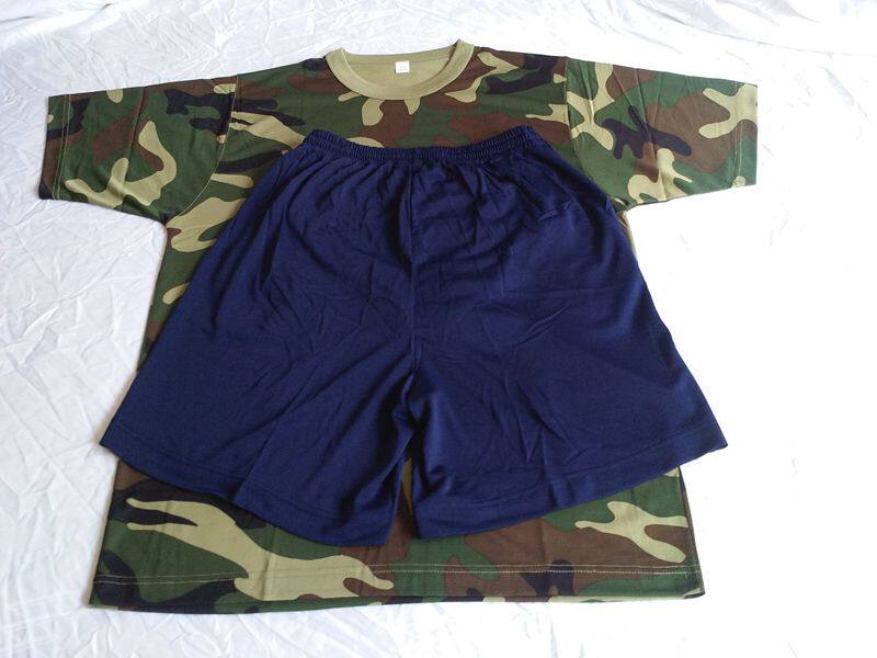 99 Fitness suit Short-sleeved shorts suit T-shirt shorts Ice silk quick-drying breathable Men's round neck top