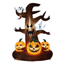 Halloween decoration big pumpkin props ornaments inflatable outdoor theme scene layout tree pile head outdoor ghost light